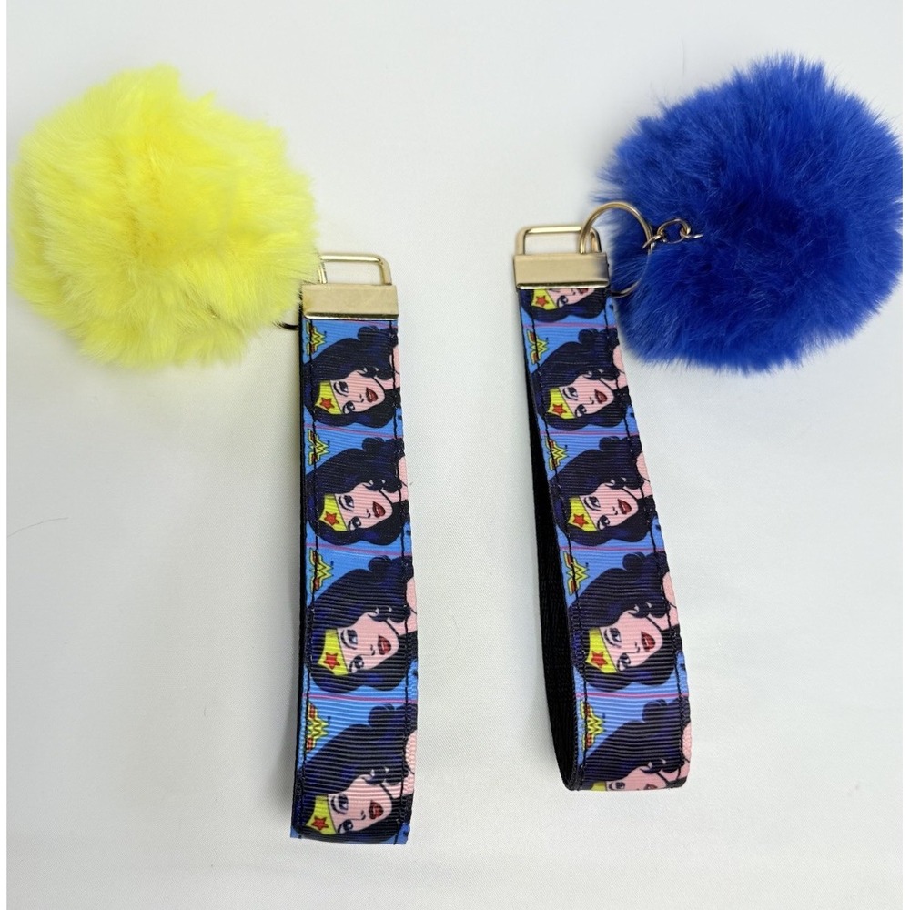 2 Wonder Woman Wrist Keychains 1" Wide 6" Long 12" All Around Great Quality